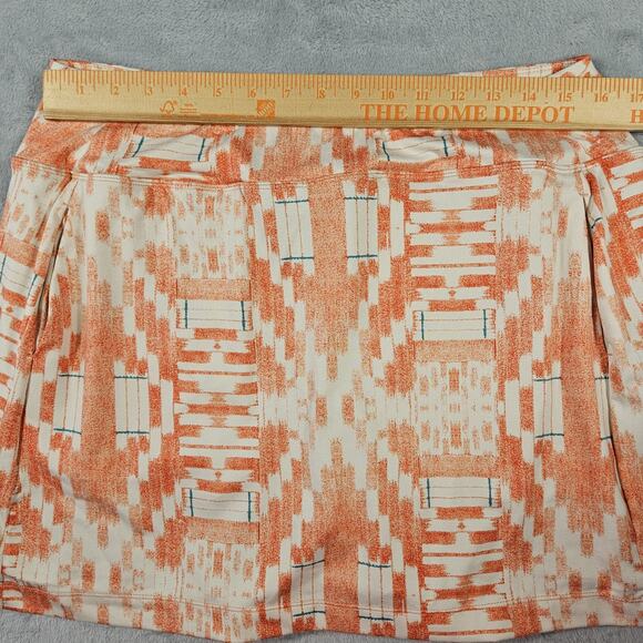 Title Nine Womens Skort Large Golf Tennis Activewear Orange Aztec Preppy Buttah - Picture 9 of 11